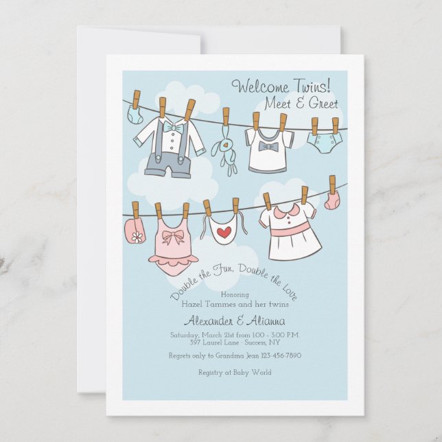 Welcome Twins Meet and Greet Invitation (Front)