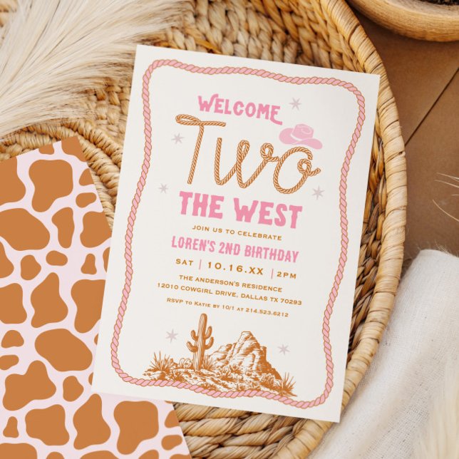 Welcome Two The West Cowgirl 2nd Birthday Invitation (Creator Uploaded)