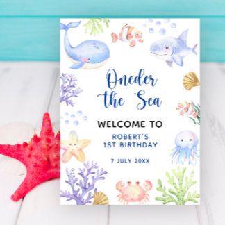 WELCOME UNDER THE SEA first Birthday Party Poster