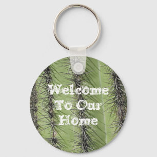 Welcome Vacation House Saguaro Cactus Southwest Key Ring