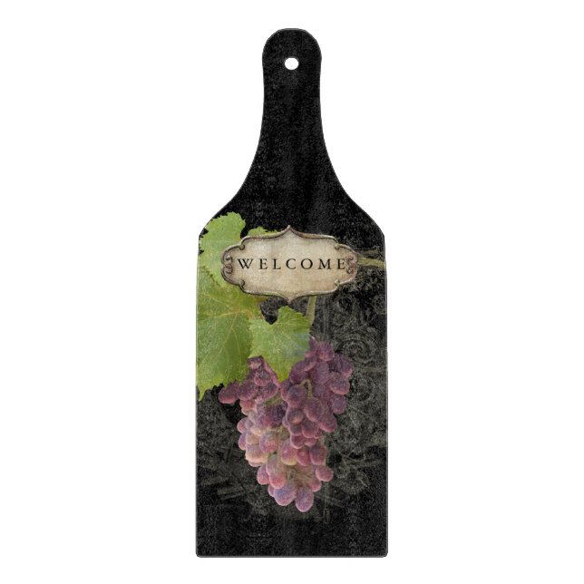 Welcome Vineyard Wine Pinot Noir Grape Kitchen Art Cutting Board (Front)