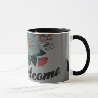 Welcome vintage floral mug