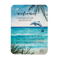 Welcome Watercolor Beach House Dolphin 