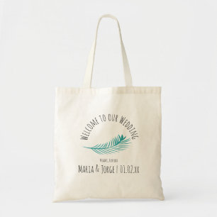 Welcome Wedding Bag Palm Tree Leaf