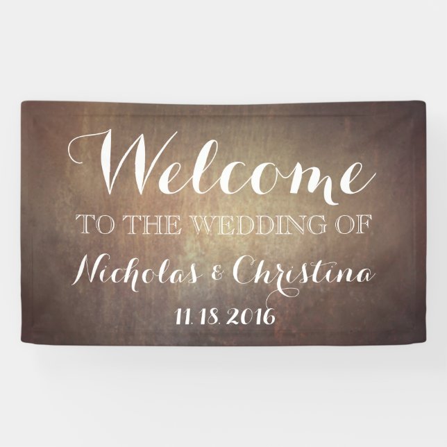 Welcome Wedding Banner Rustic Gold (Horizontal)