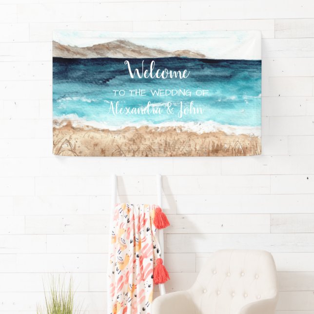 Welcome Wedding Beach Banner (Insitu)
