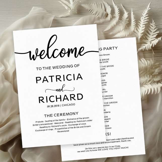 Welcome Wedding Ceremony Program Calligraphy Programme (Creator Uploaded)