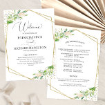 Welcome Wedding Ceremony Program Elegant Greenery Programme<br><div class="desc">Welcome Wedding Ceremony Program Elegant Greenery</div>