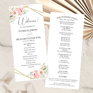 Welcome Wedding Ceremony Program Floral 4x9 Programme