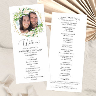 Welcome Wedding Ceremony Program Greenery 4x9 Programme