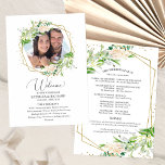 Welcome Wedding Ceremony Program Greenery Programme<br><div class="desc">Welcome Wedding Ceremony Program Greenery</div>