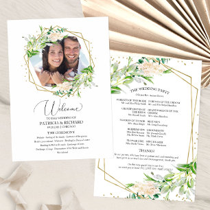 Welcome Wedding Ceremony Program Greenery Programme