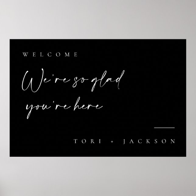 Welcome Wedding Decor Minimal Poster Sign (Front)