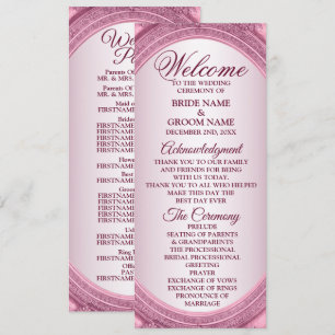Welcome Wedding Dusty Rose Blush Pink Frame Modern Programme