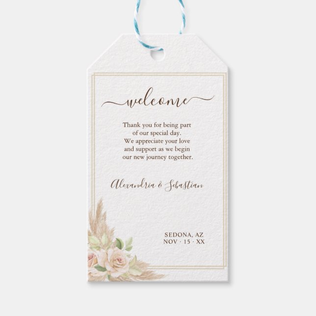 Welcome Wedding Favour Gift Tag (Front)
