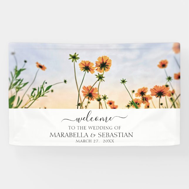 *~* WELCOME Wedding Floral AR9 Poppy Banner (Horizontal)