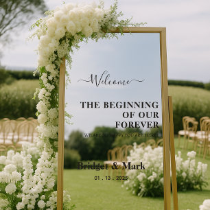 Welcome Wedding Mirror Decal Selfie Script Fonts