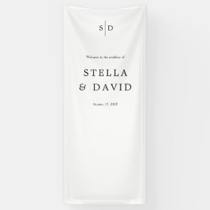 Welcome Wedding Monogram Fabric Banner