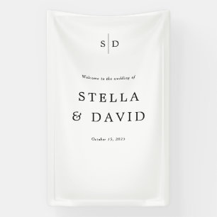 Welcome Wedding Monogram Fabric Banner