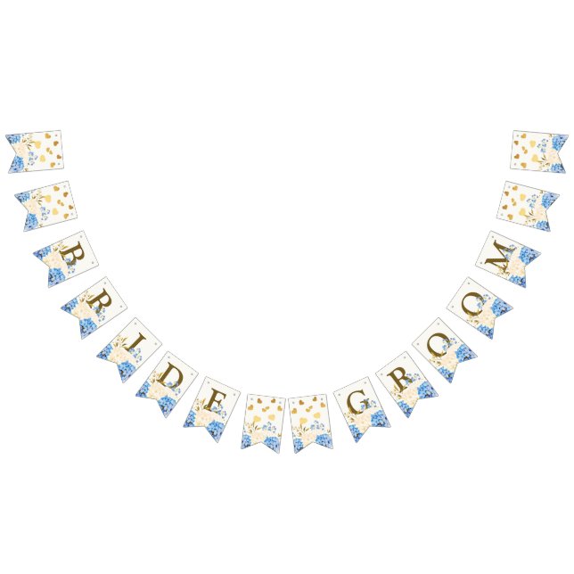 Welcome Wedding Party Golden Blue Yellow Floral Bunting (All)