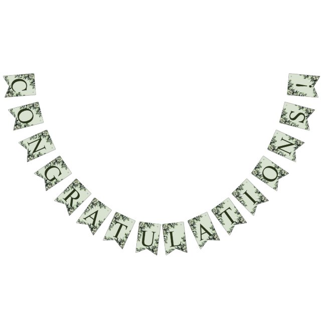 Welcome Wedding Party Greenery Floral Leaves Bunting (All)