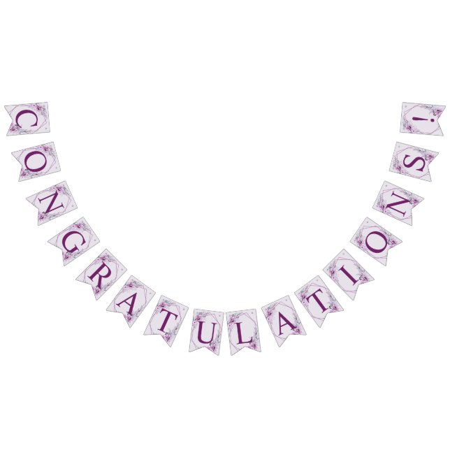 Welcome Wedding Party Pink Floral Violet Purple Bunting (All)