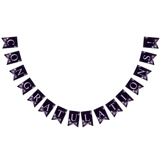 Welcome Wedding Party Purple Floral Violet Frame Bunting (All)