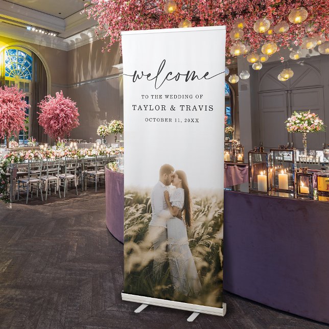 Welcome Wedding Photo Retractable Banner Template (Creator Uploaded)