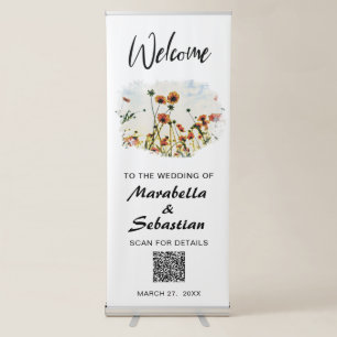 *~* WELCOME Wedding Poppy Floral AR9 Retractable Banner