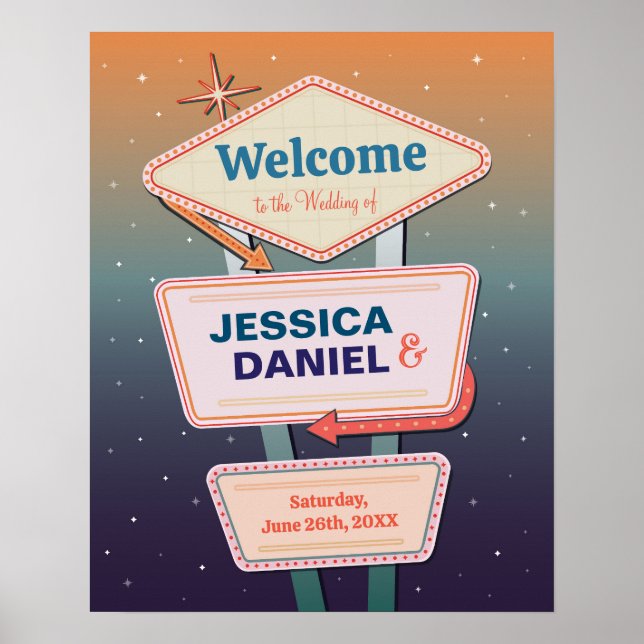 Welcome Wedding Poster Sign Las Vegas (Front)