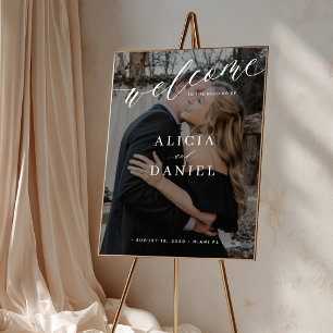 Welcome wedding printable poster with photo