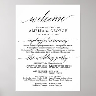 Welcome wedding program sign