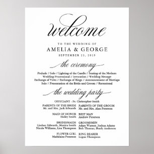 Welcome wedding program sign
