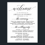 Welcome wedding program sign<br><div class="desc">This is a beautiful portrait poster welcome wedding program sign featuring script text.</div>