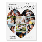 Welcome Wedding Script Heart Shape 9 Photo Collage