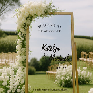 Welcome Wedding Selfie Mirror Elegant Calligraphy Window Cling