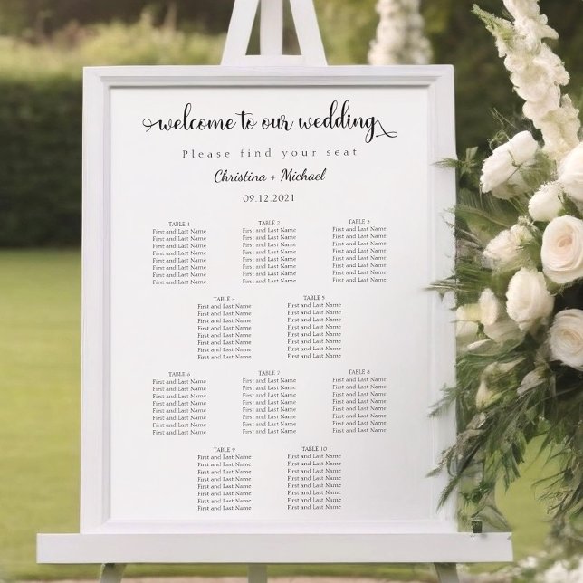 Welcome wedding sign | 10 tables | Seating Chart (Creator Uploaded)