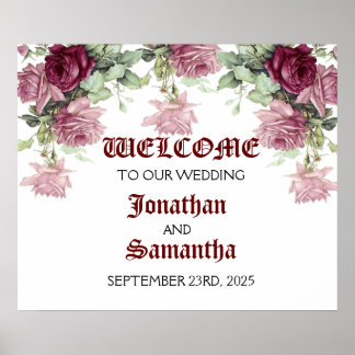 Welcome Wedding Sign, Floral wedding Sign