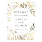 Welcome Wedding Sign Golden Leaf Wreath