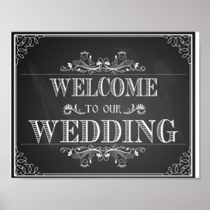 Welcome wedding sign in chalkboard