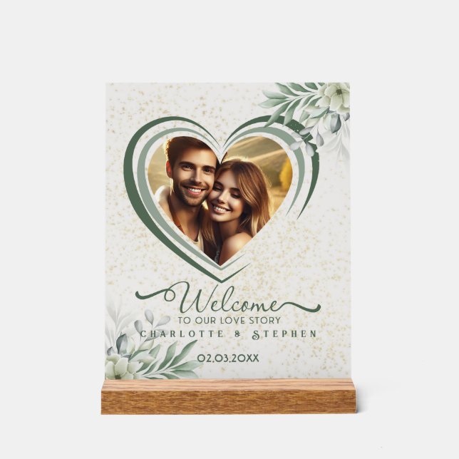 Welcome Wedding Sign Our Love Personalized Photo  (Front)