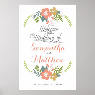 Welcome Wedding Sign Poster 32x48