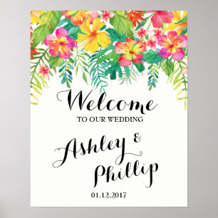 Welcome Wedding Sign Tropical