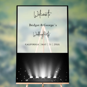 welcome wedding spotlight abstract black & frosted acrylic sign