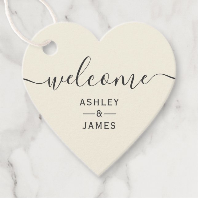 Welcome Wedding Tag, Wedding Welcome Bag Gift Tag (Front)