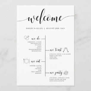 Welcome Wedding Timeline Program Programme