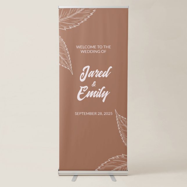 Welcome Wedding Vertical Retractable Banner (Front)