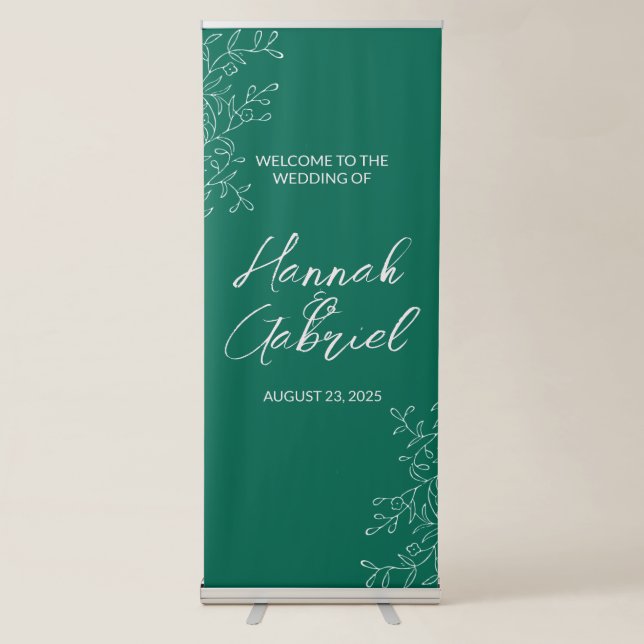 Welcome Wedding Vertical Retractable Banner (Front)