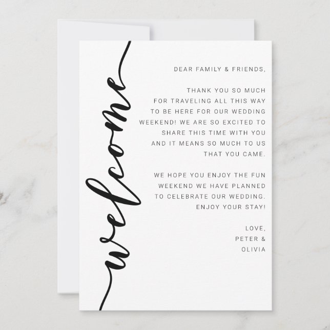 Welcome Wedding Weekend Itinerary Cards (Front)