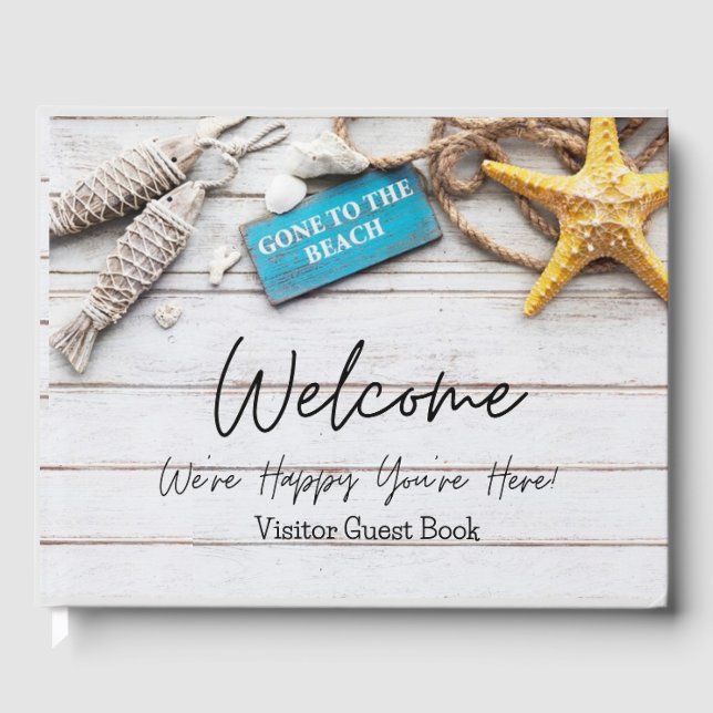 Welcome We're Happy You're Here! , Beach House Guest Book (Front)